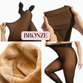 Velo térmico forrado collants feminino uma costura quente pura meia-calça falso translúcido térmico grosso collants leggings para tempo frio