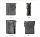 Contact's moda couro genuíno carteira feminina bifold titular do cartão moeda bolsa pequena bolsa feminina clipe de dinheiro masculino bolso carteiras