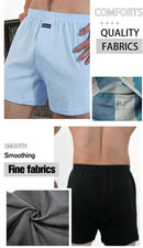 Homens puro algodão boxer shorts homem cintura alta grande roupa interior casual sólida cuecas plus size alo calças pijama boxers M-3XL 2025
