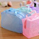 5 cores compõem saco organizador de higiene pessoal saco de armazenamento de banho feminino à prova dwaterproof água transparente floral pvc viagem saco cosmético