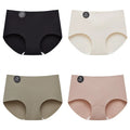 Falllsweet 4 Peças de Calcinhas de Seda Sem Costura para Mulheres, Lingerie Sexy de Cintura Média, Calcinhas de Seda Gelada M-2XL