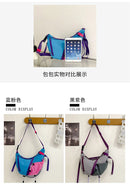 Bolsa de ombro multifuncional ajustável, à prova d'água, cor contrastante, feminina, moda coreana, leve, bolsa crossbody