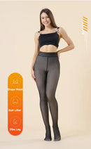 Meias térmicas grossas mulheres inverno quente sexy translúcido meia-calça leggings feminino cintura alta elástica magro meia-calça