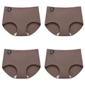Falllsweet 4 Peças de Calcinhas de Seda Sem Costura para Mulheres, Lingerie Sexy de Cintura Média, Calcinhas de Seda Gelada M-2XL