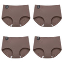Falllsweet 4 Peças de Calcinhas de Seda Sem Costura para Mulheres, Lingerie Sexy de Cintura Média, Calcinhas de Seda Gelada M-2XL