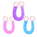 1pc rosa u forma geléia macia vibradores duplos vagina artificial brinquedos sexuais loja para casal feminino gay masturbadores lésbicos anal plug