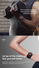 Relógio inteligente controle de música calorias distância rastreador de fitness mensagem lembrar masculino smartwatch feminino relógios pulseira relógio alarme y68