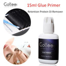 Gollee extensões de cílios 15ml primer de limpeza de cílios super ligação 0.5s cola de extensão de cílios profissional adesivo de cílios