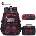 Mochila para menino com lancheira e estojo de lápis 3 peças bolsas escolares para meninos para estudantes do ensino fundamental meninos adolescentes