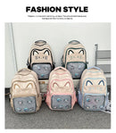 Kawaii mochila feminina doce rosa japonês dos desenhos animados gato ita saco moda grande capacidade casual versátil mochilas para senhoras