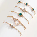5 pçs/set strass borboleta pulseira conjunto para mulheres designer de moda coreana ajustável grânulo pulseira luxo jóias originais