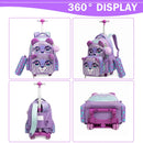 Mochila rolante para meninas crianças mochila com rodas mochila para estudantes do ensino fundamental carry on bagagem bookbag com rolo