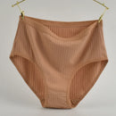 Calcinha de algodão de cintura alta macia roupa interior para mulher respirável plus size mulher briefs lingerie feminina calcinha listrada