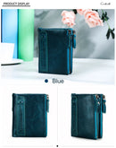 Contact's moda couro genuíno carteira feminina bifold titular do cartão moeda bolsa pequena bolsa feminina clipe de dinheiro masculino bolso carteiras