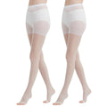 Kave 2 pares plus size branco 20d toeless meia-calça feminina controle puro superior aberto dedo do pé meia-calça de verão para mulher
