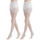 Kave 2 pares plus size branco 20d toeless meia-calça feminina controle puro superior aberto dedo do pé meia-calça de verão para mulher