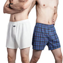 Cueca boxer masculina de algodão puro, roupa íntima, cintura alta, cuecas grandes, casual, xadrez, plus size, calças aro, pijama em casa, M-3XL
