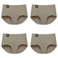 Falllsweet 4 Peças de Calcinhas de Seda Sem Costura para Mulheres, Lingerie Sexy de Cintura Média, Calcinhas de Seda Gelada M-2XL