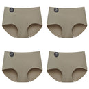 Falllsweet 4 Peças de Calcinhas de Seda Sem Costura para Mulheres, Lingerie Sexy de Cintura Média, Calcinhas de Seda Gelada M-2XL