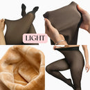 Velo térmico forrado collants feminino uma costura quente pura meia-calça falso translúcido térmico grosso collants leggings para tempo frio