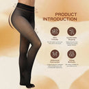 Velo térmico forrado collants feminino uma costura quente pura meia-calça falso translúcido térmico grosso collants leggings para tempo frio