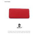 Bolsa de Ombro Grande Zency 100% Couro Genuíno para Mulheres, Bolsa Tote, Bolsa de Mão, Bolsa Hobo de Couro Preto, Bolsas com Zíper para Usar Debaixo do Braço