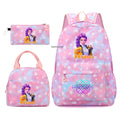 Conjunto de mochila com estampa KPop Demon Hunter com lancheira e bolsa de lápis, mochila externa leve e respirável de grande capacidade