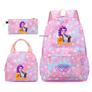 Conjunto de mochila com estampa KPop Demon Hunter com lancheira e bolsa de lápis, mochila externa leve e respirável de grande capacidade