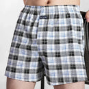 Cueca boxer masculina de algodão puro, roupa íntima, cintura alta, cuecas grandes, casual, xadrez, plus size, calças aro, pijama em casa, M-3XL