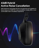 QCY-H3 ANC Auscultadores sem fios, Bluetooth 5.4, Hi-Res Audio, Over Ear Headset, híbrido Active Cancelamento de Ruído, Auscultadores, 60H, 43dB