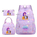 Conjunto de mochila com estampa KPop Demon Hunter com lancheira e bolsa de lápis, mochila externa leve e respirável de grande capacidade