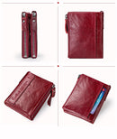 Contact's moda couro genuíno carteira feminina bifold titular do cartão moeda bolsa pequena bolsa feminina clipe de dinheiro masculino bolso carteiras