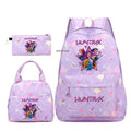 Conjunto de mochila com estampa KPop Demon Hunter com lancheira e bolsa de lápis, mochila externa leve e respirável de grande capacidade