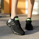 Homens sapatos esportivos casuais respirável tênis leves ao ar livre malha preto tênis de corrida atlético jogging tenis sapatos caminhada