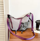 Bolsa de ombro multifuncional ajustável, à prova d'água, cor contrastante, feminina, moda coreana, leve, bolsa crossbody