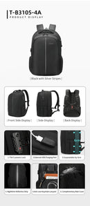 Tigernu mochilas a vácuo compressão mochilas de viagem 15.6-17 mochila portátil dos homens tsa anti roubo mochilas expansível mochila
