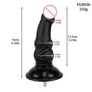 ROUGH BEAST Acessórios para Máquinas Sexuais: Dildos Grandes Pretos de Cor de Pele para Máquinas Vac-u-lock, compatíveis com máquinas de lojas.
