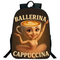 Engraçado italiano brainrot impresso mochila para meninos meninas cappuccino assassino mochila crianças bookbag italiano brainrot sacos