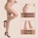Kave 2 pares plus size branco 20d toeless meia-calça feminina controle puro superior aberto dedo do pé meia-calça de verão para mulher