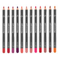 12 pcs Profissional Multi-funcional Lipliner Lápis Labial de Longa Duração À Prova D' Água Eye Brow Maquiagem Cosméticos Delineador de Lábios Coloridos Canetas