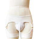 XMJXMY Roupa íntima masculina sexy e sexy com nádegas expostas e anel de metal oco, trajes de banho de praia