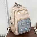 Kawaii mochila feminina doce rosa japonês dos desenhos animados gato ita saco moda grande capacidade casual versátil mochilas para senhoras