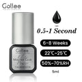 Gollee cola de extensão de cílios, secagem rápida, 0.5s, à prova d'água, adesivo, suprimentos, cola forte para salão de beleza, maquiagem, beleza