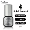Gollee cola de extensão de cílios, secagem rápida, 0.5s, à prova d'água, adesivo, suprimentos, cola forte para salão de beleza, maquiagem, beleza