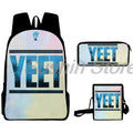 Jey uso yeet merch mochila 3 pçs/set mochila crossbody saco das mulheres dos homens casual daypack unisex packsack sacos de viagem