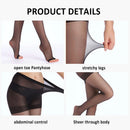 Kave 2 pares plus size branco 20d toeless meia-calça feminina controle puro superior aberto dedo do pé meia-calça de verão para mulher