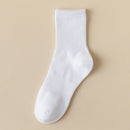 Meias masculinas retro cor sólida café branco cáqui bege respirável meias de algodão casual esporte na moda moda tubo médio meia longa
