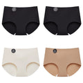 Falllsweet 4 Peças de Calcinhas de Seda Sem Costura para Mulheres, Lingerie Sexy de Cintura Média, Calcinhas de Seda Gelada M-2XL