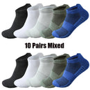 ‌ Meias esportivas masculinas, 3/5/10 pares, meias curtas para corrida, secagem rápida, malha respirável, meias curtas leves, confortáveis e anti-odor
