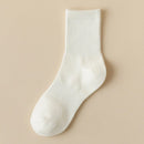 Meias masculinas retro cor sólida café branco cáqui bege respirável meias de algodão casual esporte na moda moda tubo médio meia longa